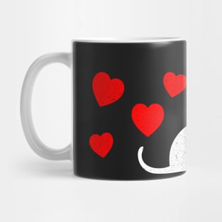 Valentine Cat Catching Hearts Mug